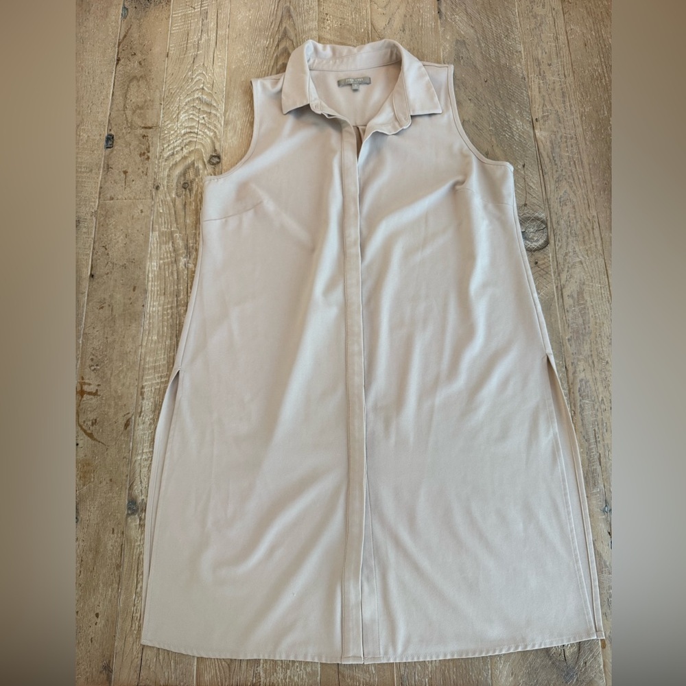 Joan Vass Studio Tan Split Side Button Tunic M - Picture 2 of 7
